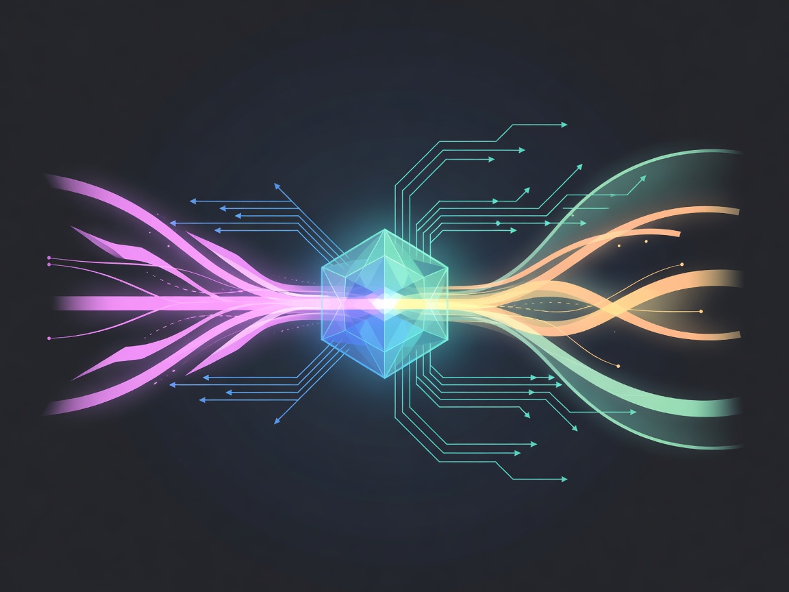 Abstract illustration of an AI assistant routing leasing and resident messages
